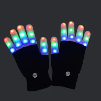 

1 Pair Adult LED Finger Light Up Gloves Amazing Colorful Glow Flashing Novelty Toys for Halloween Christmas Gift Adult Models
