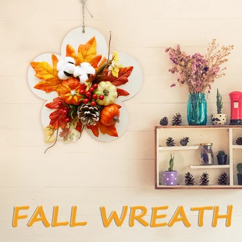 

Artificial Halloween Front Door Fall Wreath Wall Hanging Harvest Wedding Party Thanksgiving Home Decor Garland Festivel