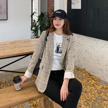 

2020 Spring WOMEN'S Wear Slim Fit Slimming Leisure Suit Solid Color Business Long Sleeve Small Suit Coat Women's Jacket