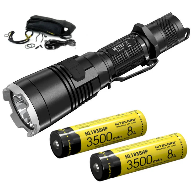 Тактический светильник NITECORE MH27UV с зарядкой от usb CREE XP-L HI V3 365 нм Ультрафиолетовый