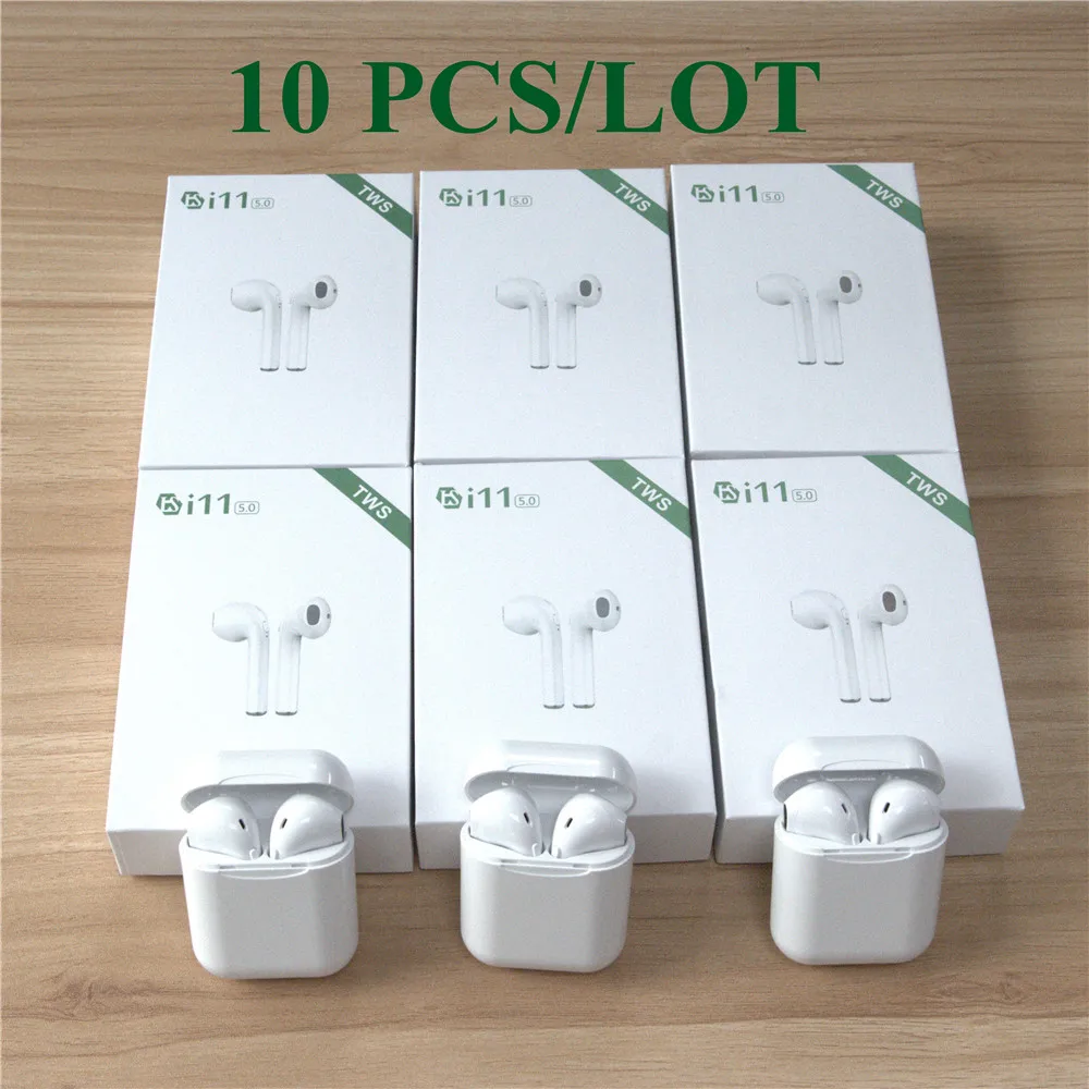 

10PCS/Lot i11 TWS Wireless Earphone 5.0 Bluetooth Headphone I7S TWS ear Mini Earbuds Headset for iPhone Samsung Xiaomi Huawei LG