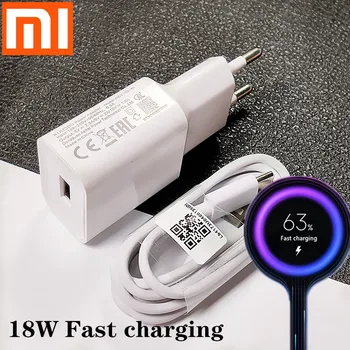 

xiaomi redmi note 8 pro charger QC 3.0 charge adapter Type C Micro usb cable For xiaomi Redmi note 7 8 se 9s MI 6 mi 3 4 5 redmi