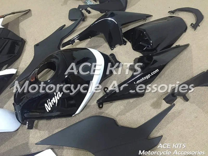 Мотоциклетный обтекатель abs для Kawasaki Ninja250 2008-2012 впрыска Bodywor сенсационная черного и белого цвета+ майка ACE № 877