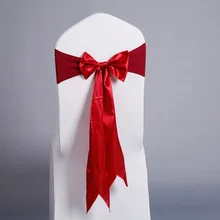 100 шт 10 цветов спандекс лайкра стул пояса шнуровка Эластичный Бант Лента на стул для свадебного украшения WB1199