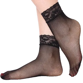 

Women's Socks Spring Autumn Sexy Mesh Silk Socks For Female Transparent Short Girls Socks With Lace High Elasticity 2020 Hot