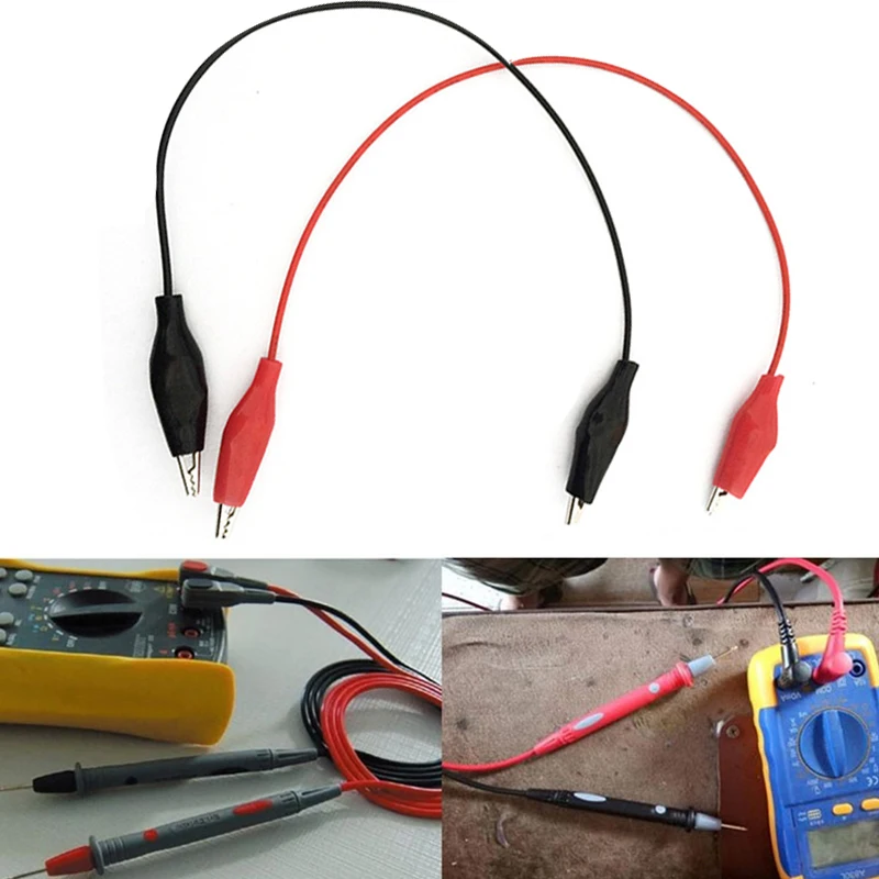 Simple Operation Test Clip Alligator Clip Machine Equipment 1 Meters Copper Wire Crocodile Clip 2pcs Red Black Battery