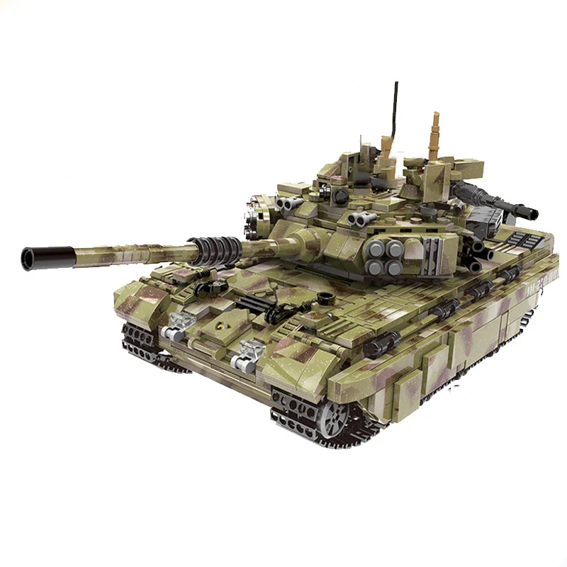Военные русские танковые строительные блоки T90 Army Panzer Tiger Technic WW2 Weapon City