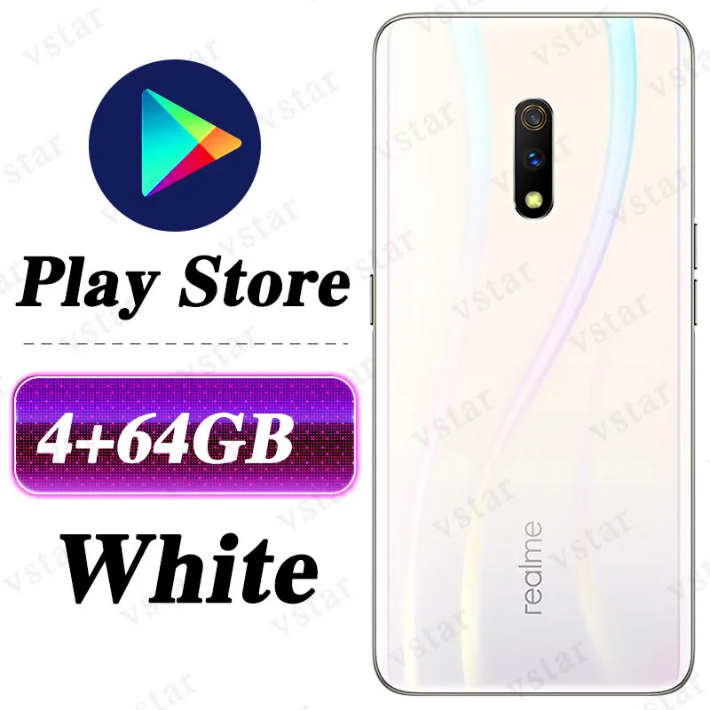 Realme X мобильный телефон 6,53 дюймов полный экран AMOLED Snapdragon 710 Восьмиядерный всплывающая камера разблокировка экрана - Цвет: 4G 64G White