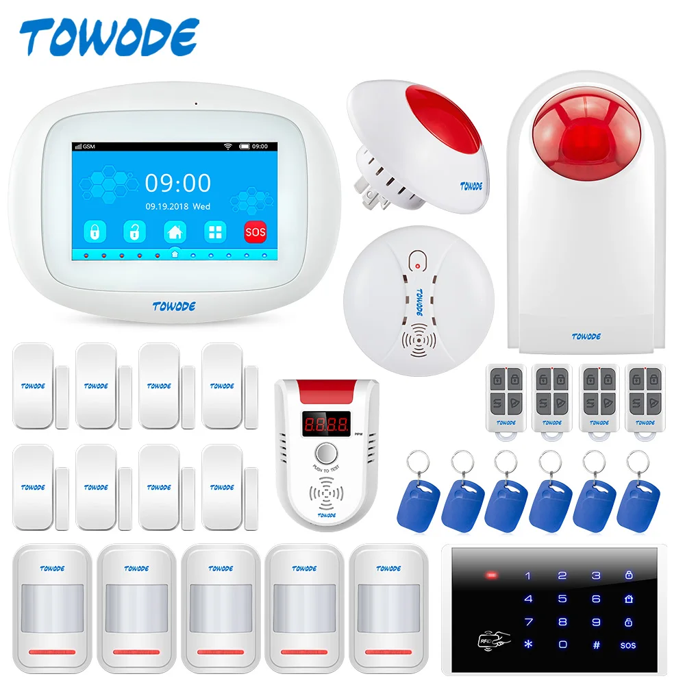 Беспроводная система сигнализации TOWODE K52 Wi-Fi GSM 4 3 дюйма | Безопасность и защита