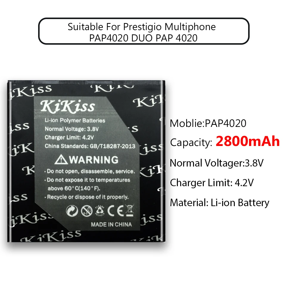 2800 мАч для Prestigio Multiphone PAP4020 DUO PAP 4020 мобильный телефон литий-ионный полимерный аккумулятор