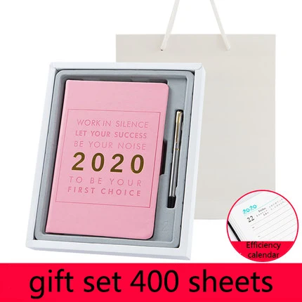 A5 позолота pinkycolor календарь эффективность ручной планировщик записная книжка мягкая пу ежедневный Дневник Журнал Блокнот подарок - Цвет: pink gift set