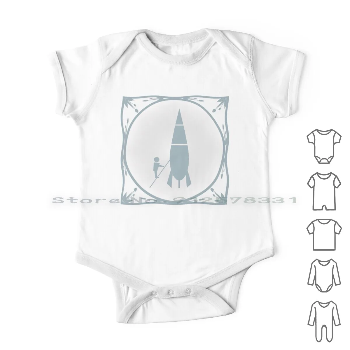 Delft Blue Tile Effect Rocket Scientist. Vestiti Per Neonati Pagliaccetti Tute In Cotone Delft Blue Holland Blauw Piastrelle In Ceramica