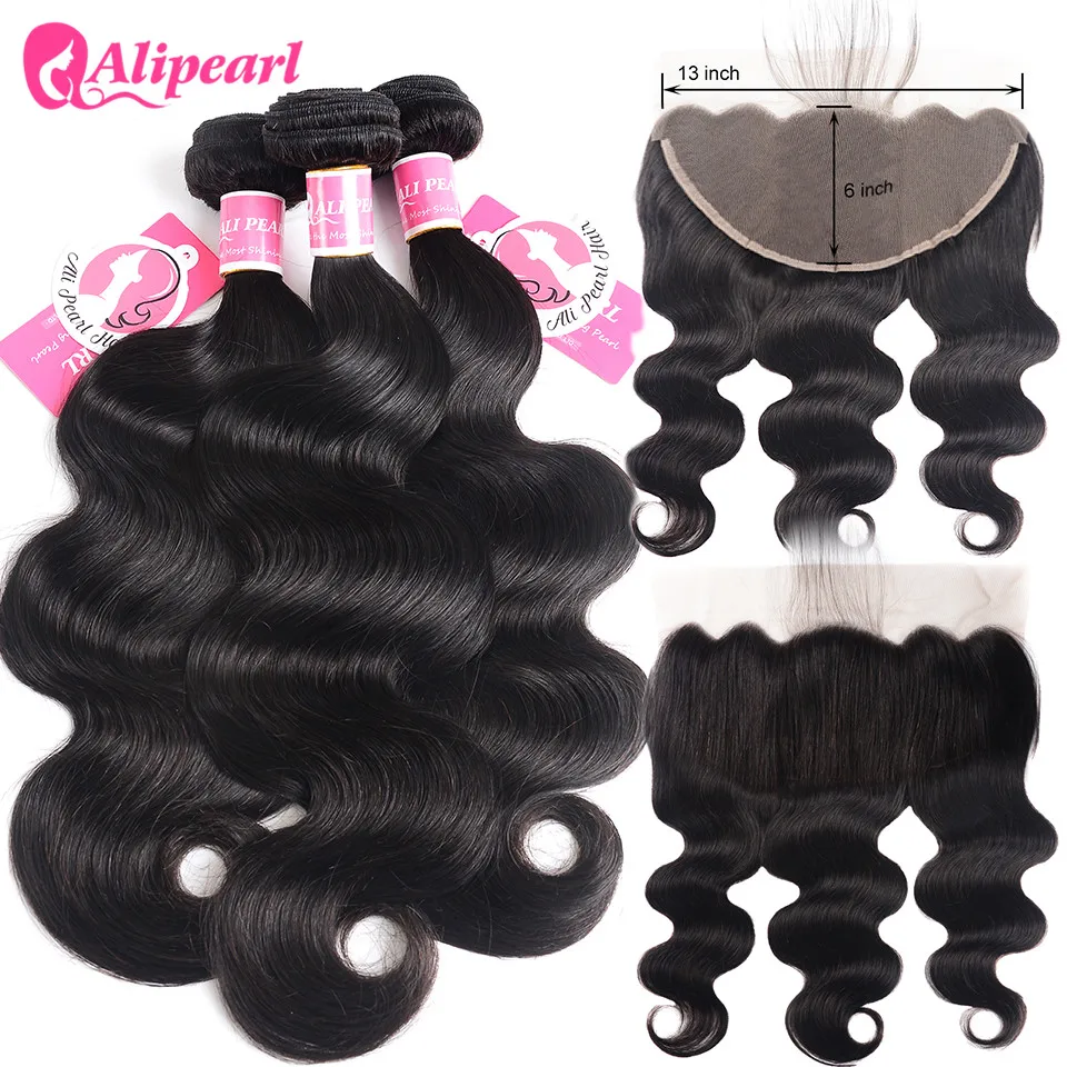 Alipearl Hair Body Wave Human Hair 13x6 Lace Frontal Closure With