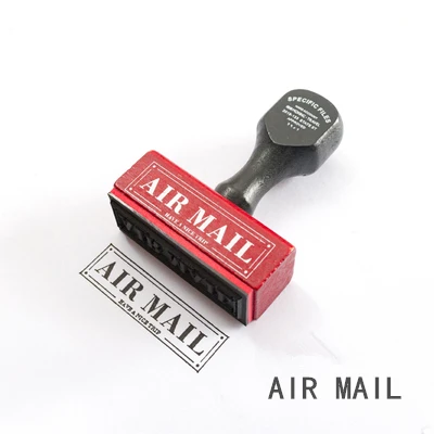 AIR MAIL Ретро-деревянная ручка печать ERAL путешественника. По всему миру посылка. В античном стиле ограниченная буква Title Border Notepad Seal - Цвет: AIR MAIL