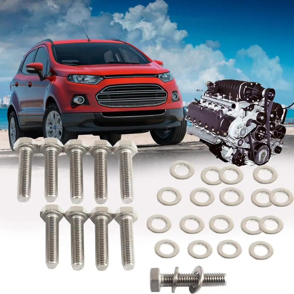 Для FORD 6,8 литр V10 Нержавеющая вытяжка болты коллектора подходит к любому V10