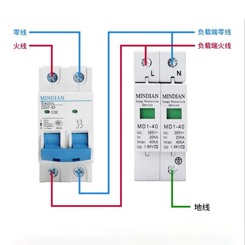 40ka 2 Tiang Ac Surge Protector Untuk Distribusi Ac Spd 2 Phase Listrik Surge Perangkat Perlindungan Untuk Sistem Tenaga Surya Solar Power Parts Aksesoris Aliexpress