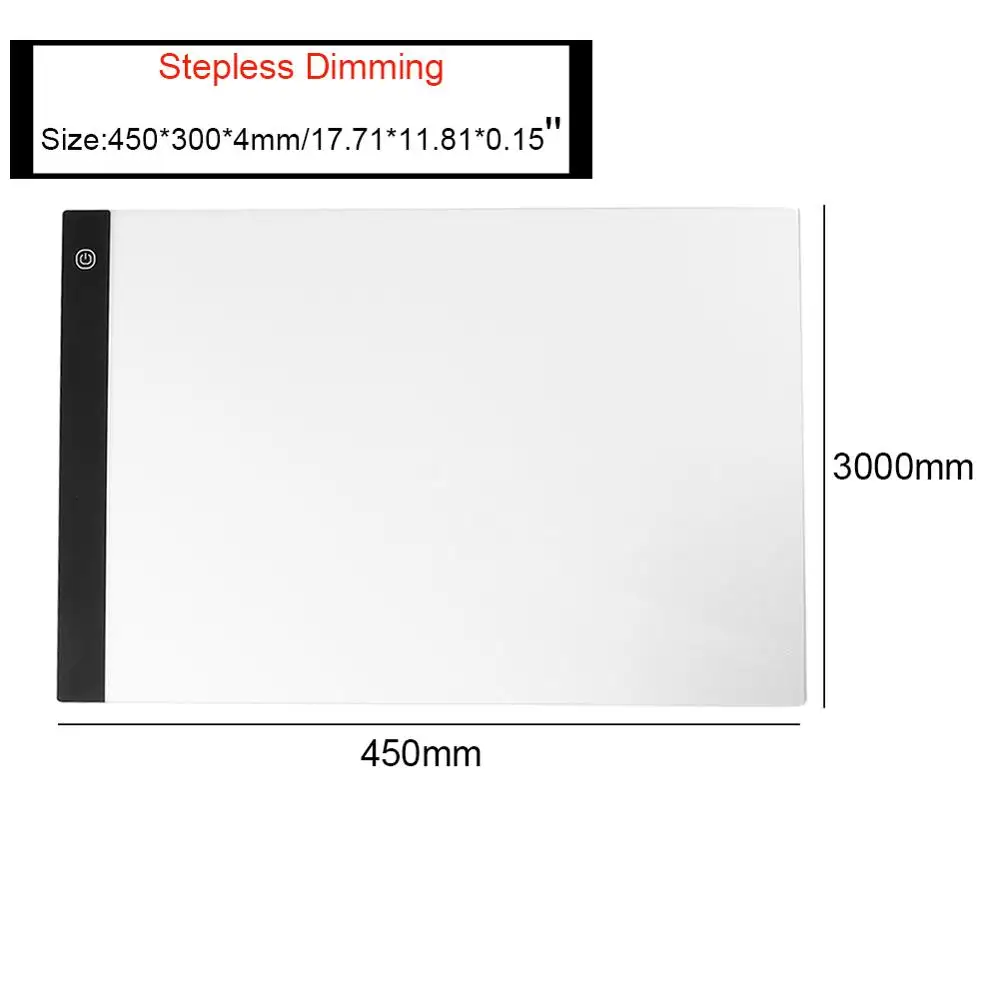 Stepless Dimming VKTECH A3 затемняемый яркость светодиодный светильник коробка цифровой графический планшет электронная картина чертежная доска Трассировка копия пластина Pad - Цвет: Stepless Dimming