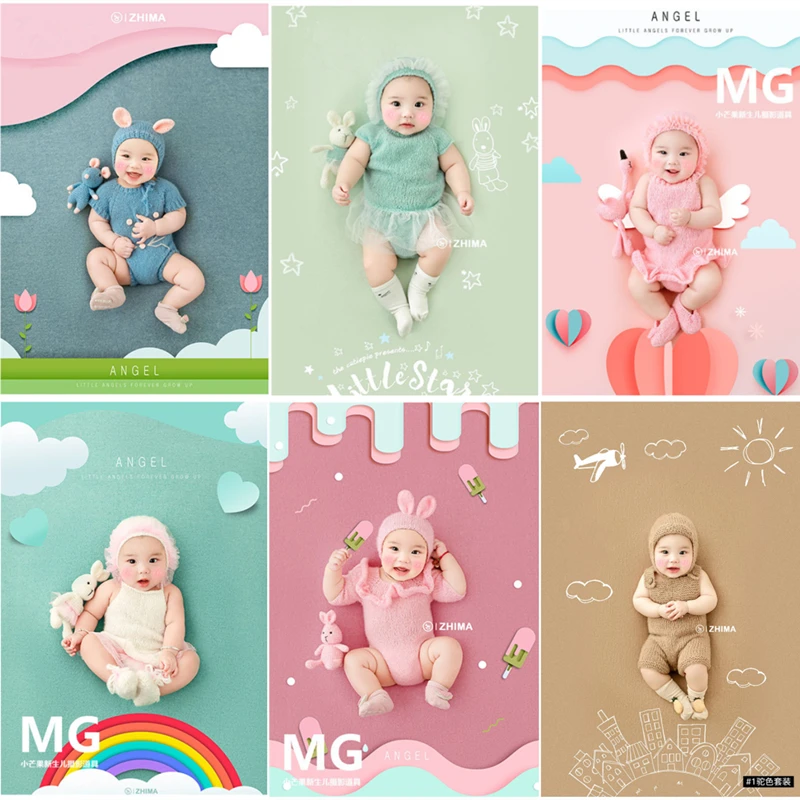 

Dvotinst Baby Boys Girls Photography Props Infant Cute Animals Outfits Sets Knit Clothes Fotografia Studio Shoots Photo Props