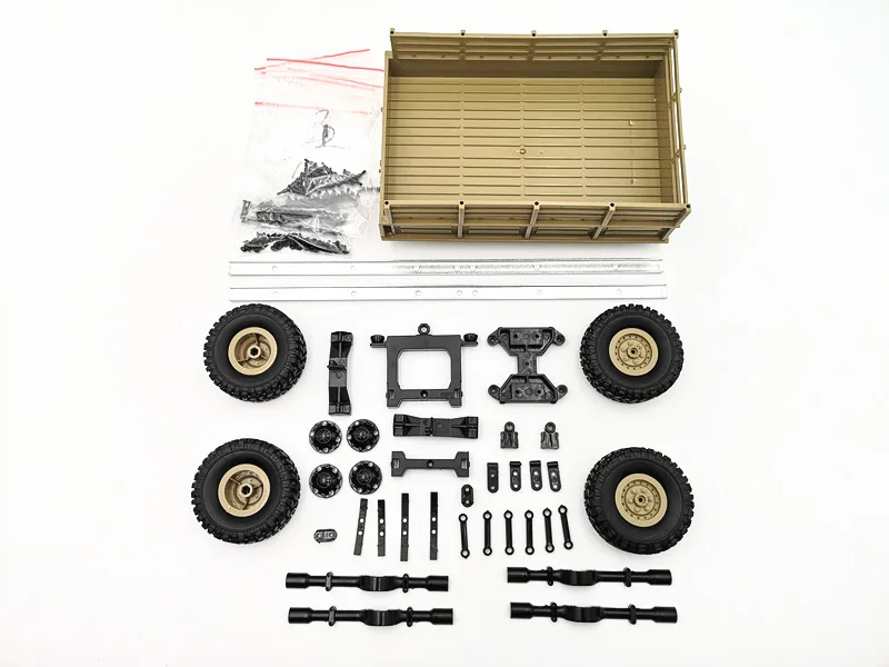 

4-wheel Trailer Original Conversion Accessories Upgrade Trailer DIY Part Set for WPL 1/16 Military Truck Plastic Metal RC Car