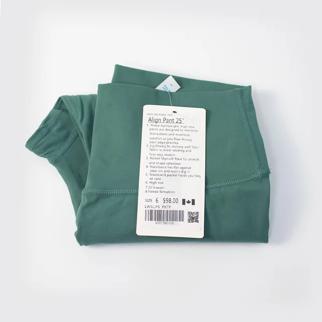 Fitness LuLu Running Street Women Yoga Pants Align Sports High Waist Stretch Trousers Training Nine Pant Leggings Skinny xianGreen