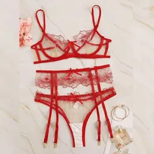 Цветочный кружевной комплект нижнего белья с подвязками, женское нижнее белье,, на косточках, прозрачный бюстгальтер и стринги, комплект нижнего белья, бюстгальтер для женщин, модный B4