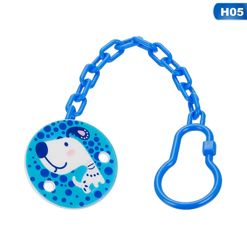 H05 2 шт мультфильм формы в виде животных соска зажимы соска безопасный ремешок соска лягушка Скрепка-медвежонок держатели цепи аксессуары для кормления младенцев - Цвет: H05