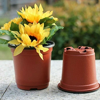 

100pcs Plastic Planting Pots Seed Starter Grow Nursery Flower Herb Plant Tool Jardin Planter Flower Pot Simple Round Flower Pots