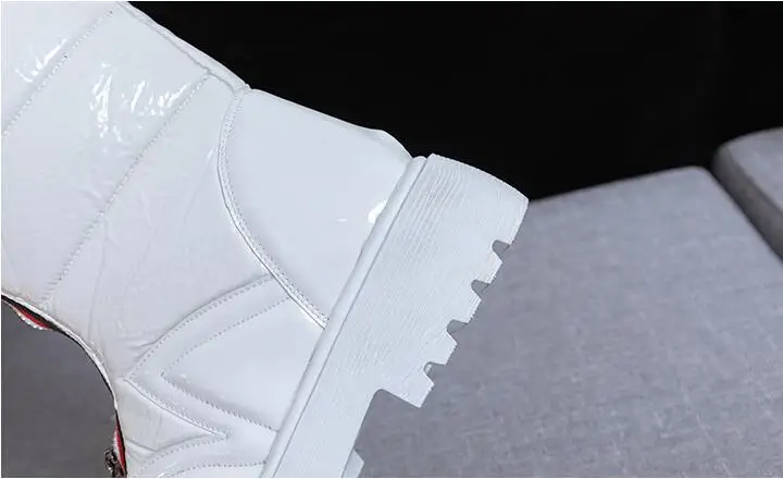 Женские ботинки; водонепроницаемые зимние женские теплые ботинки на платформе; теплые зимние ботинки до середины икры на толстом меху; Botas Mujer; dd486