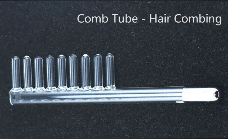 comb tube Дарсонваль распродажа для волос устройство Портативный 7 в 1 Высокий массажер для лица Частотный ручной электрод стеклянная трубка для женщин подтяжка лица для домашнего использования косметическое устройство - Цвет: comb tube