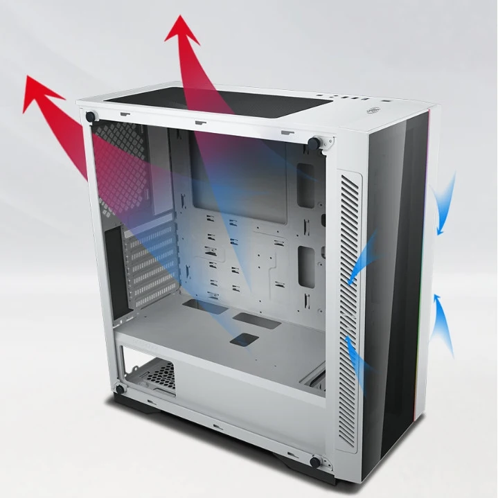 Корпус deepcool как снять переднюю панель Корпус DeepCool Matrexx 55 V3 ADD-RGB 3F ATX White без БП DP-ATX-MATREXX55V3-AR-
