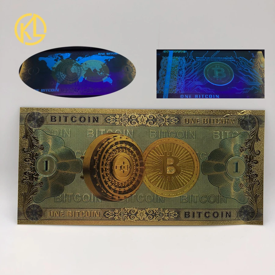 Быстро раскупаемый 1 шт. разноцветная позолоченная один Биткоин пластиковые