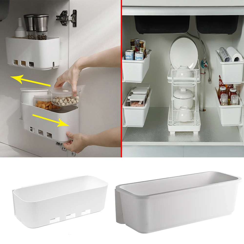 2 шт Кухня под раковиной ящик для хранения стойку Настенный подвесной органайзер для специй выдвижной ящик полка для бутылок держатель шкаф коробка|Полки и держатели| | АлиЭкспресс - Товары для кухни с Али, которые круто экономят пространство