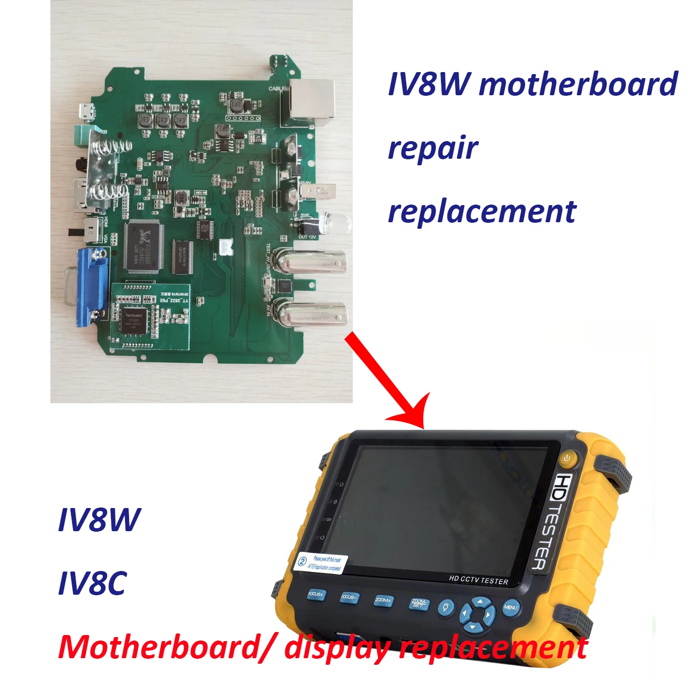 Substituição de Chip Substituição de Placa-mãe Reparo de Iv8w para Testador de Cctv Placa-mãe só – Iv8c Iv7w Iv8w