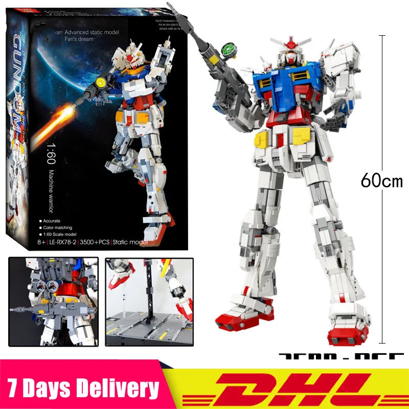 3500 шт 18k фигурки роботов RX78-2 механический первобытный воин мех классическая модель Gundam Кирпичи Строительные блоки игрушки