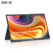 

AWOW 15.6 Inch Full HD Portable Monitor Mini LCD Ips Hdmi Compatible For Laptop Mobile Phone Xbox And PS4 Gamer Screen Display