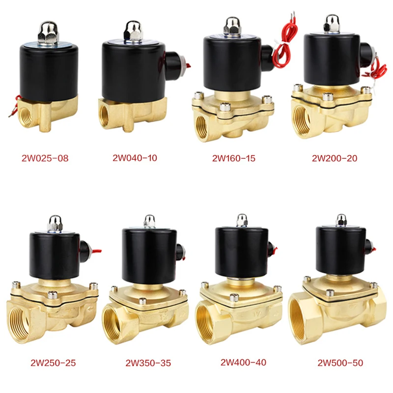 1/4" 3/8" 1/2" 3/4" 1" Brass Electric Solenoid Valve DN08 DN10 DN15 DN20 DN25 N/C Pneumatic Valve for Water Oil Air 12V/24V/220V