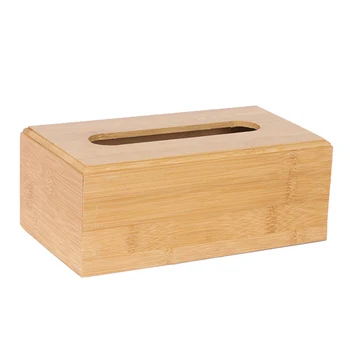 

Bamboo Rectangular Tissue Box Holder Storage Paper Box Tissue Box Cover Car Wood Napkins Holder Case Organizer