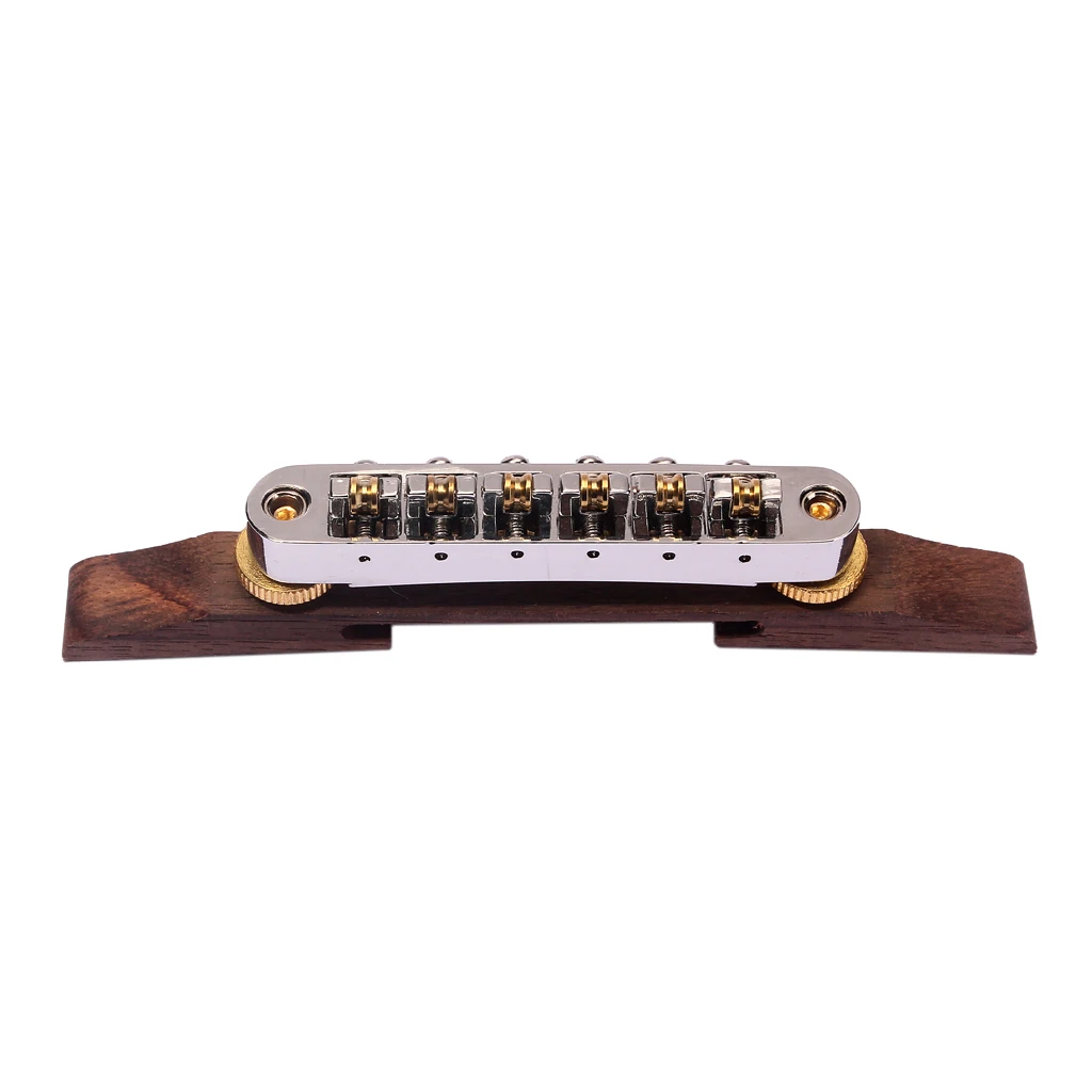 

Adjustable Metal Rosewood Bridge with Roller Saddles for Archtop Jazz Guitar
