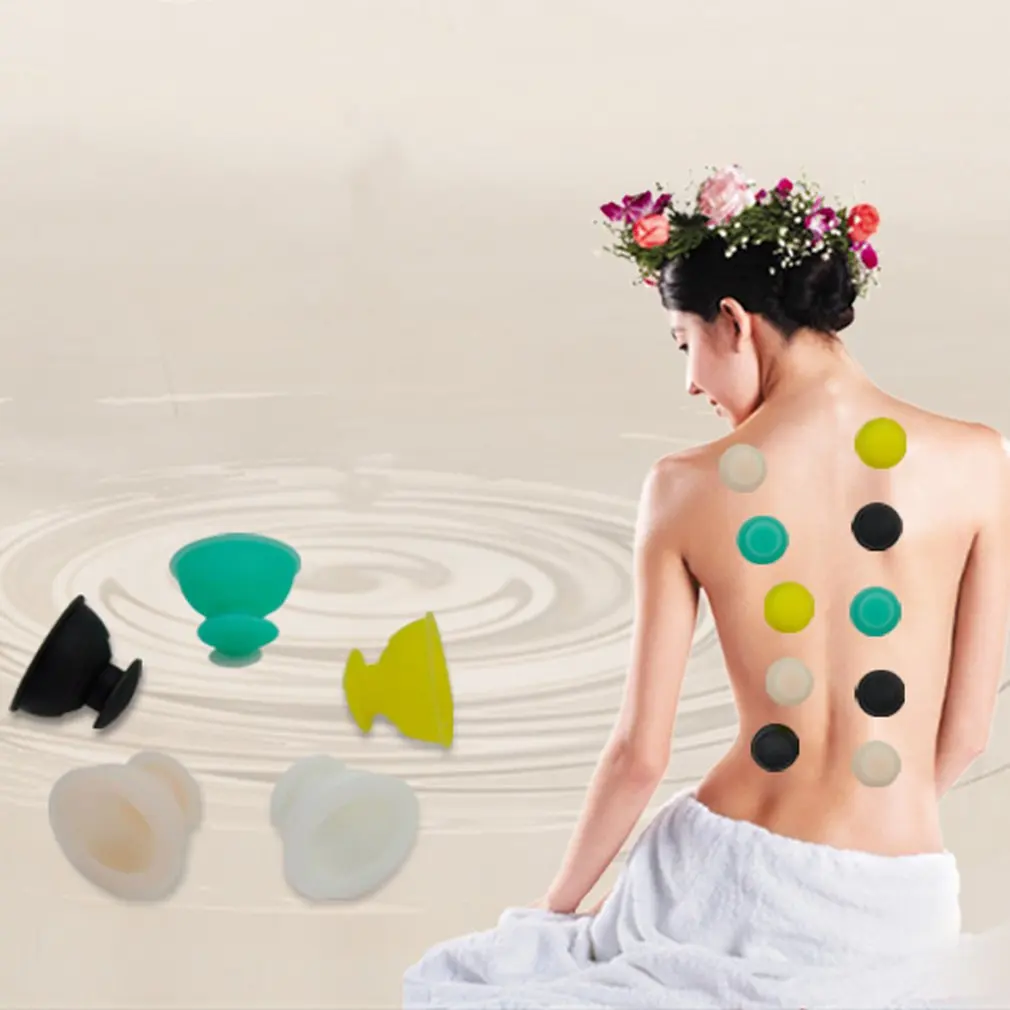 5 Pcs Food grade silicone cupping device moisture absorption tank household no fire no burn volume vacuum cupping