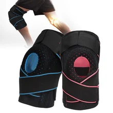 1pc Knee Brace With Side Stabilizers Breathable Sweatproof Sport Band Compression Knee Support Silicone Shockproof Pad Protector