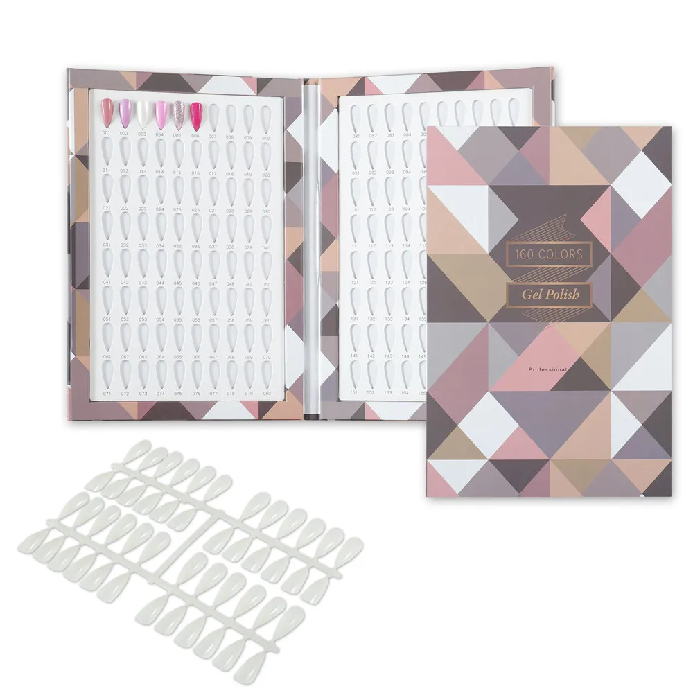 Nail Tip Display Book with Leather Cover and Gel Polish Swatch Holder