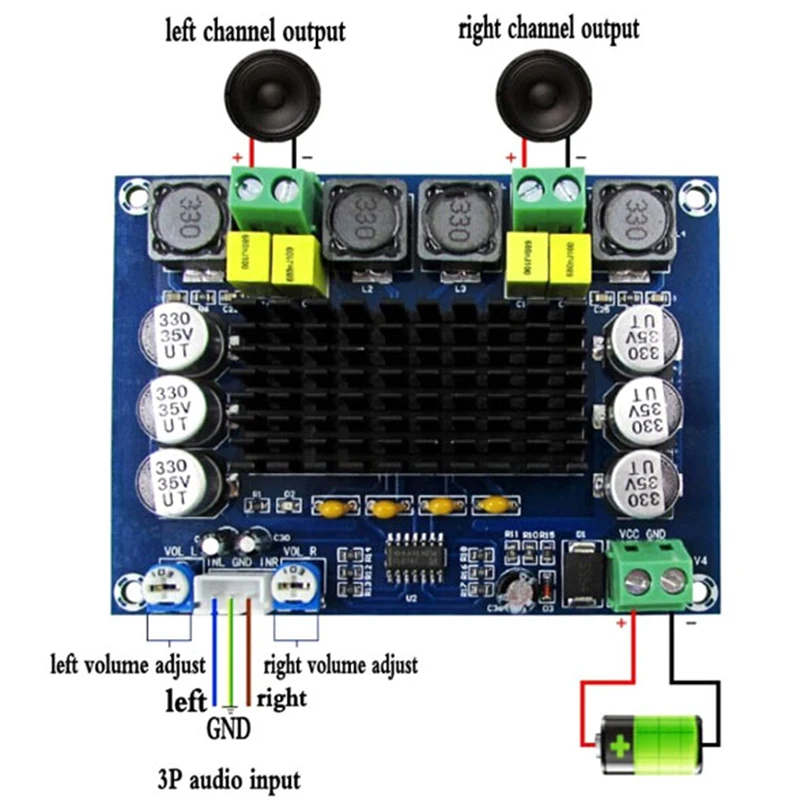 12V 24V TPA3116 D2 120W + двухканальный стерео цифровым аудио Мощность усилитель|Детали и