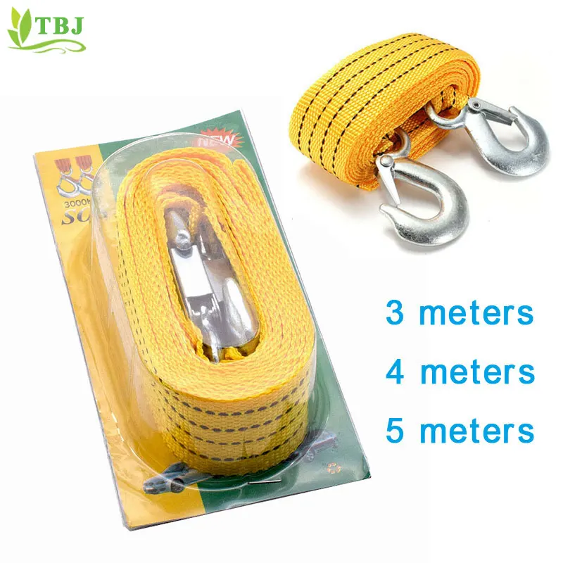 

5M Nylon Car Tow Rope Straps with Hook 5 Tons 3/4/5 Meters High Strength Emergency Vehicle Car Strong Tow Rope for Cars Trucks