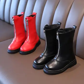 

Girls Leather Boots Boys Shoes Autumn Winter Martin Boots Leather Children Boots Fashion Toddler Kids Boots Warm Snow Boots