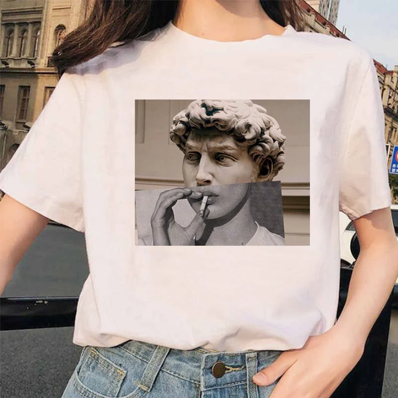 Новинка, футболка микеланжело, Ulzzang Hands Femme, винтажная женская футболка Харадзюку, 90 s, эстетическая, женская, гранж, графическая футболка - Цвет: 20476