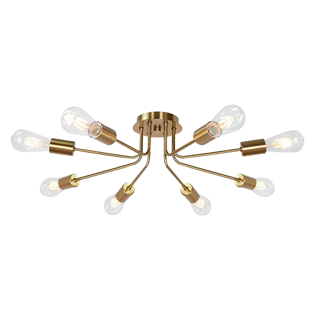 

E26 Bulb Living Room Vintage Ceiling Lights For Home Lighting Luminaire Multiple Rod Wrought Iron Ceiling Lamp