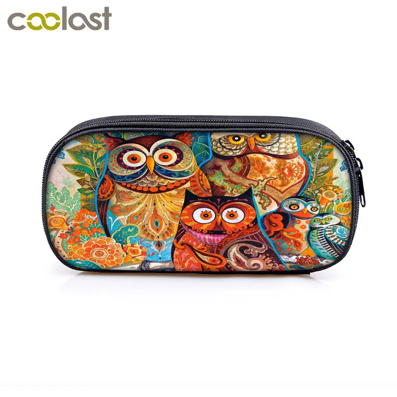Чехол для карандашей с рисунком ночной птицы совы s держатель женская косметичка