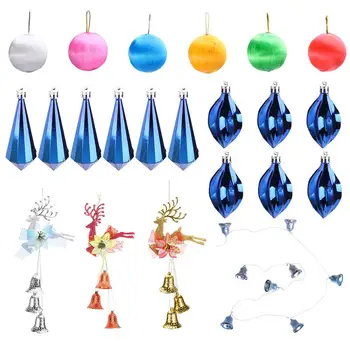 

22pcs Xmas Ornaments Christmas Tree Hanging Pendant Decors Party Accessories (Random Color)