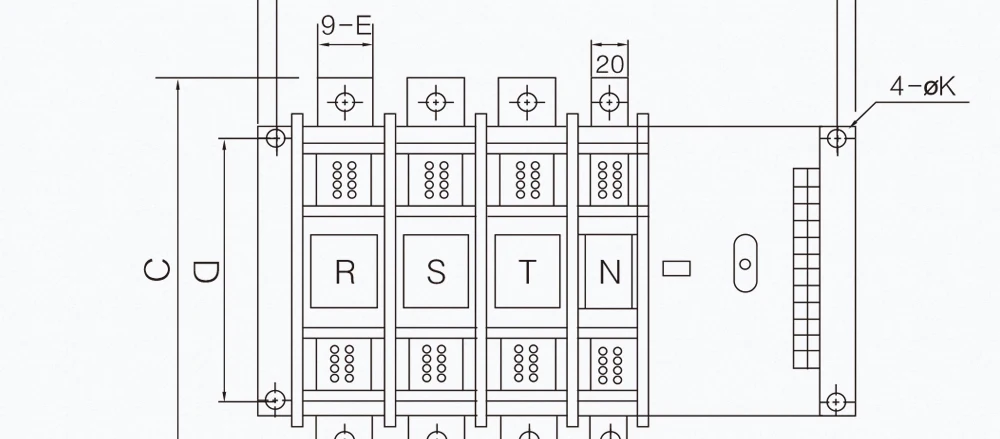 YES1-63N-4P PC-Qualität, automatischer Doppelleistungs-Transferschalter für Dieselgenerator, 63 A Lastschaltung, Lichtbogenlöschkammer – Detail 30