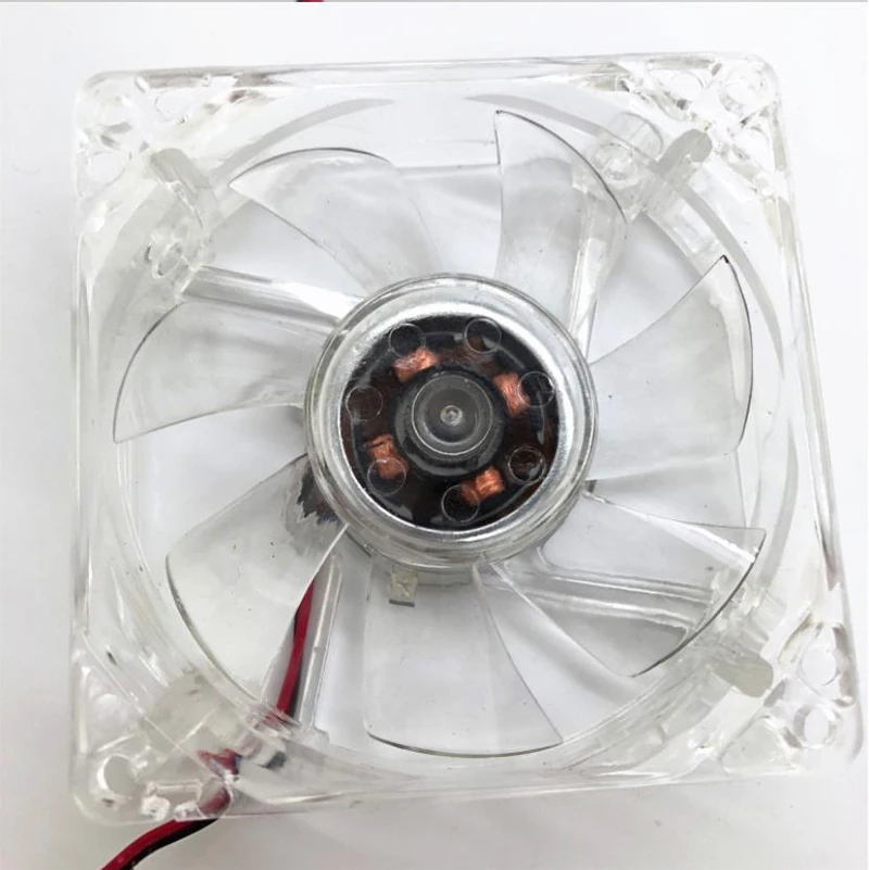 

8cm chassis fan with LED color lights computer radiator CPU fan 80mm blue light cooling fan LED ultra quiet 8025 4D axial fan